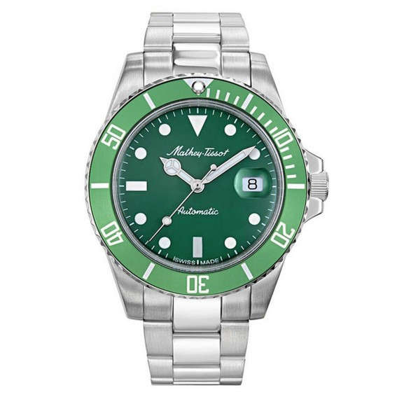 Mathey-Tissot Mathy Vintage Automático em Aço Inoxidável Mostrador Verde H901ATV 100M Relógio Masculino