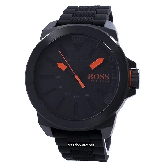 BOSS Orologio Da Uomo Al Quarzo – Quadrante Blu, Cinturino In Pelle Nera, Datario, 42 Mm, 3 ATM