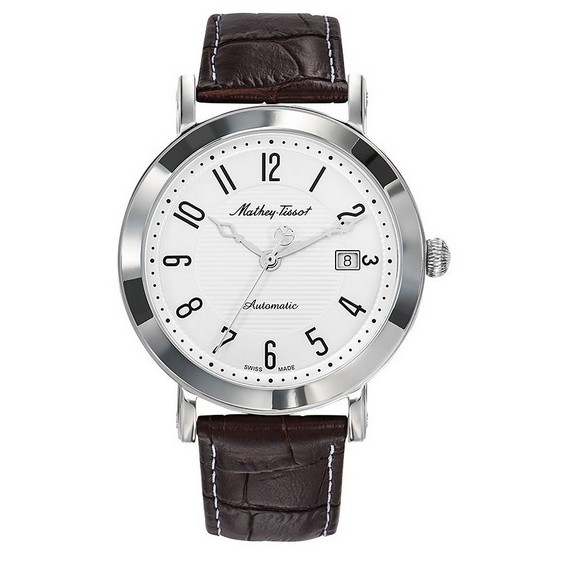 Mathey-Tissot City Leather Strap White Dial Automatic HB611251ATAG Men's Watch
