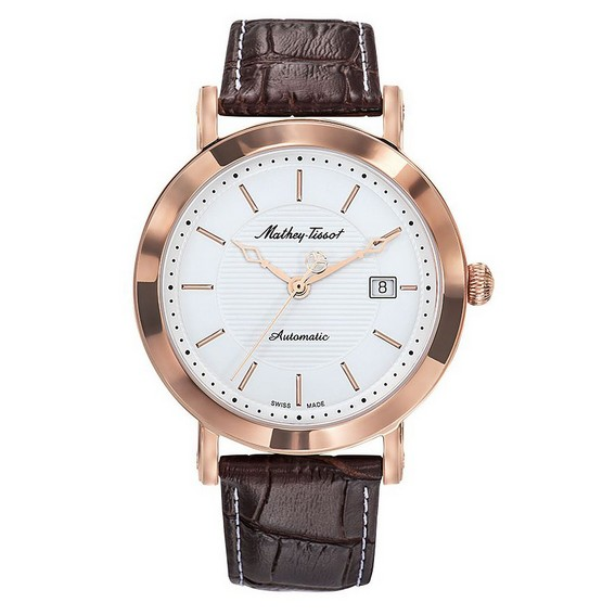 Mathey-Tissot City Leather Strap White Dial Automatic HB611251ATPI Men's Watch