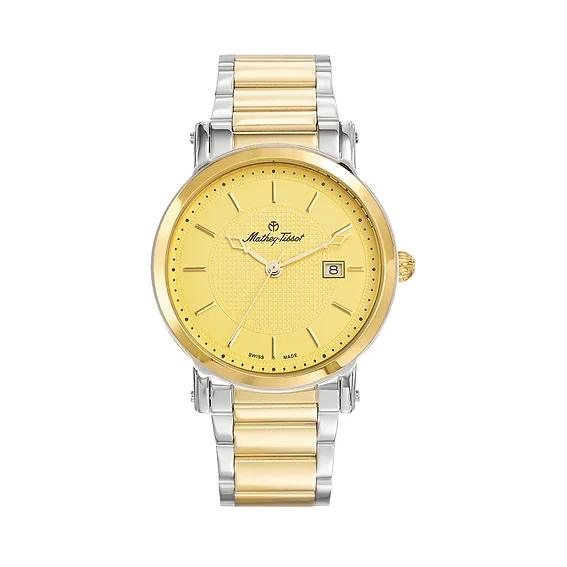 Mathey-Tissot City Metal Two Tone Stainless Steel Gold Dial Quartz HB611251MBDI Men's Watch