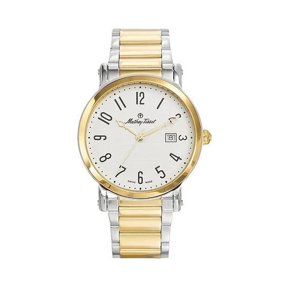 Mathey-Tissot City Metal Two Tone Stainless Steel White Dial Quartz HB611251MBG Men's Watch