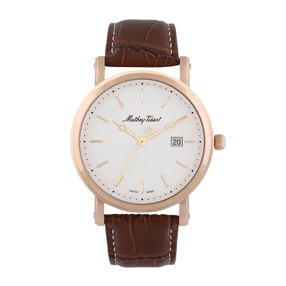 Mathey-Tissot City Leather Strap White Dial Quartz HB611251PI Men's Watch