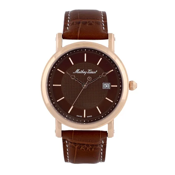 Mathey-Tissot City Leather Strap Brown Dial Quartz HB611251PM Men's Watch