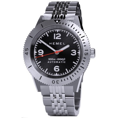 Relógio masculino Hemel Sea Dart Black Sunburst com mostrador Super-LumiNova HD3 300M automático