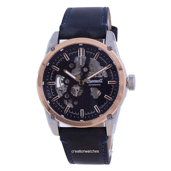Ingersoll The Carroll Semi Skeleton Dial Leather Automatic I11602 Men's Watch