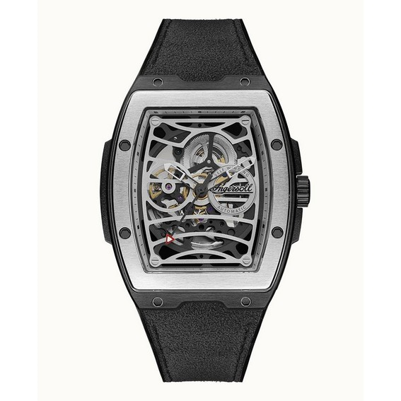 Ingersoll The Challenger Polyurethane Strap Silver Skeleton Dial Automatic I12306 Men's Watch