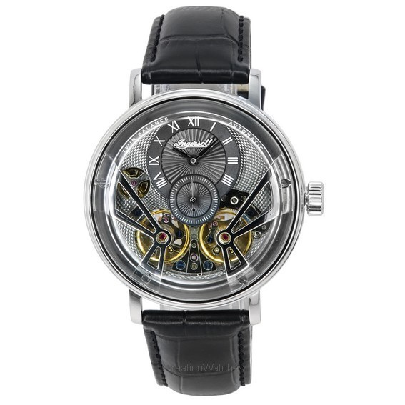 Ingersoll The Tennessee Leather Strap Gray Skeleton Dial Automático I13103 Reloj para hombre