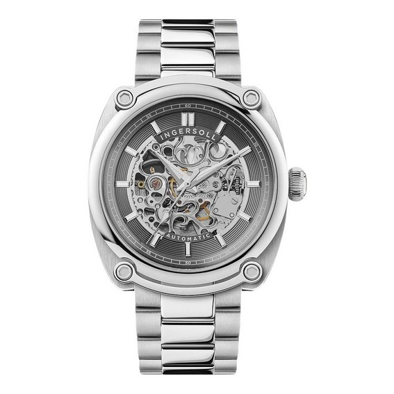 Montre Ingersoll The Michigan en acier inoxydable avec cadran squelette gris automatique I13304 pour homme