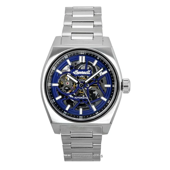 Ingersoll Vert Stainless Steel Blue Skeleton Dial Automatic I14305 Men's Watch