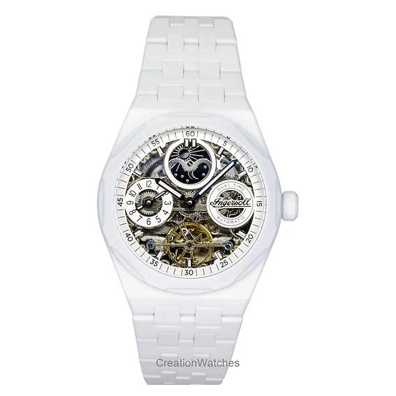 Ingersoll The Broadway Ceramic White Skeleton Dial Automatic I15103 Men's Watch