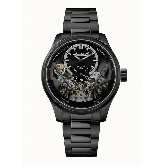 Ingersoll The Naismith Stainless Steel Black Skeleton Dial Automatic I16102 Men's Watch