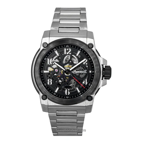 Ingersoll The Anvil Stainless Steel Black Skeleton Dial Automatic I16601 Men's Watch