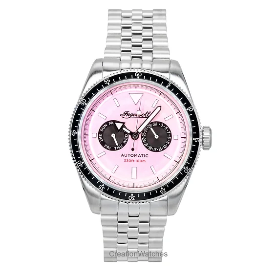 Ingersoll Outlaw Stainless Steel Pink Dial Automatic I17201 Men's Watch