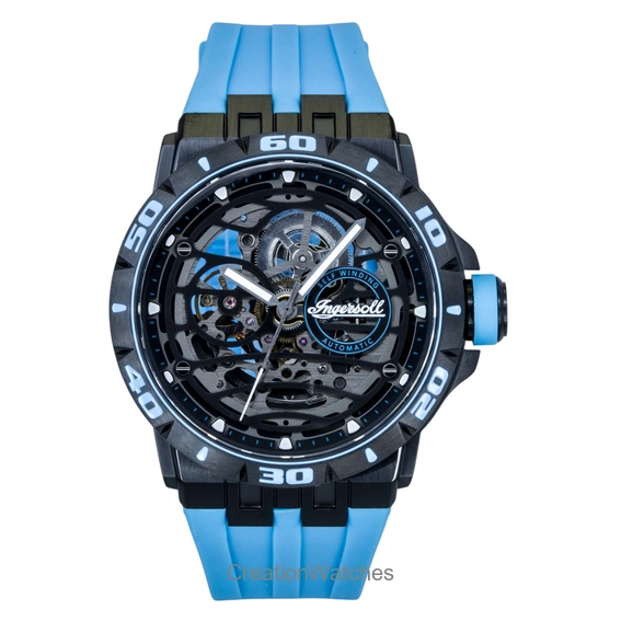 Ingersoll The Rigger Polyurethane Strap Black Skeleton Dial Automatic I17901 Men's Watch
