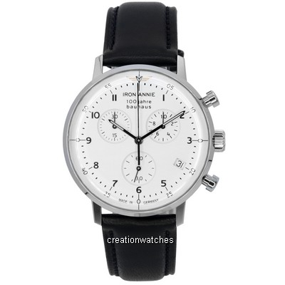 Iron Annie 100 Jahre Bauhaus chronograph ขาว dial ควอตซ์ 50961 นาฬิกาข้อมือผู้ชาย