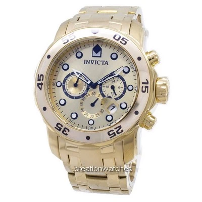 Invicta Pro-Diver Chronograph Gold Dial 0074 Reloj para hombre