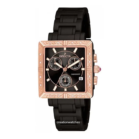Invicta Ceramics Black Dial Diamonds Chronograph 10217 Women's Watch