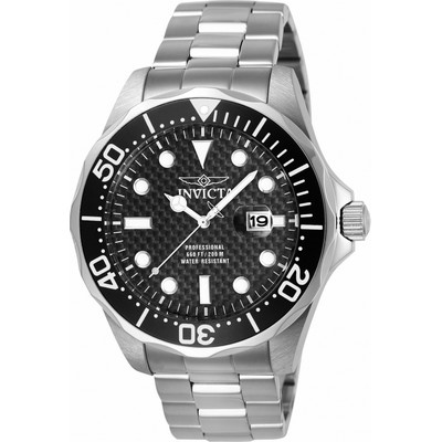 Relógio masculino Invicta Pro Diver mostrador preto Quartz Diver's 12562 200M