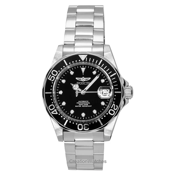 Invicta Pro Diver Stainless Steel Black Dial Automatic Diver's 17039 200M Men's Watch