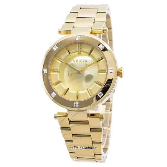 Invicta Angel Gold Tone Stainless Steel 23728 Quartz Women's Watch