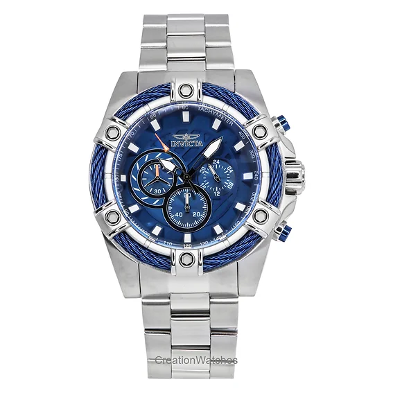 Invicta Bolt Chronograph Stainless Steel Blue Dial Quartz 25513 100M Men's Watch