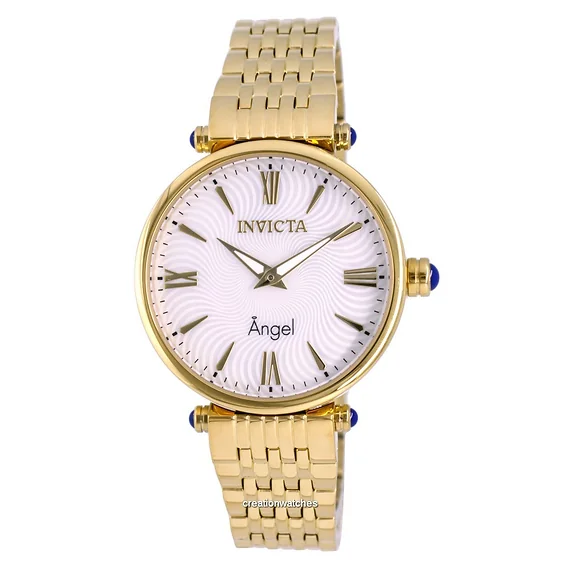 Invicta Angel Gold Tone Stainless Steel White Dial Quartz 27987 Women's Watch