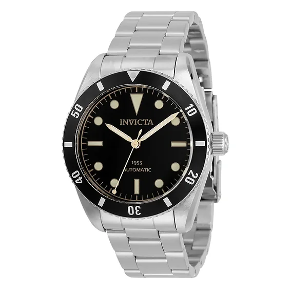 Invicta Vintage Pro Diver Stainless Steel Black Dial Automatic Diver's 31290 200M Men's Watch