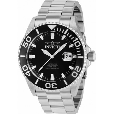 Relógio masculino Invicta Pro Diver mostrador preto automático mergulhador 37621 200M