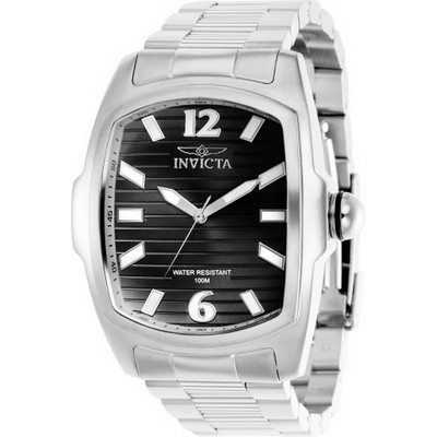 Relógio masculino Invicta Lupah aço inoxidável mostrador preto quartzo 39804 100M