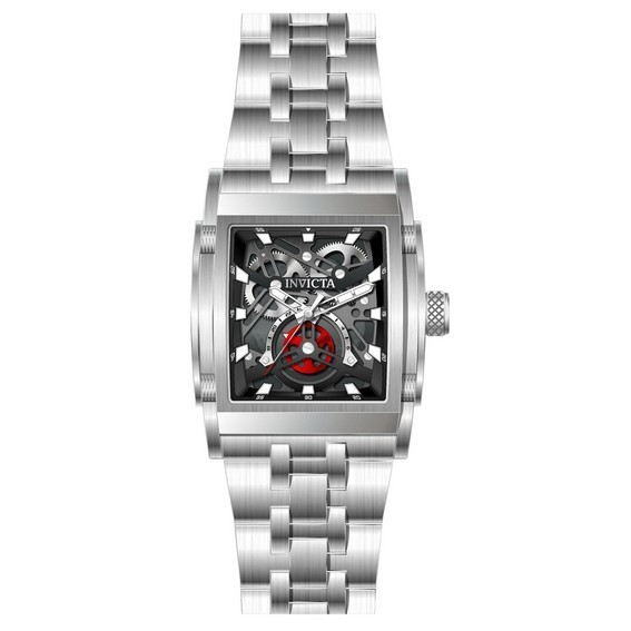 Relógio masculino Invicta Speedway em aço inoxidável com mostrador esqueleto preto quartzo 41645
