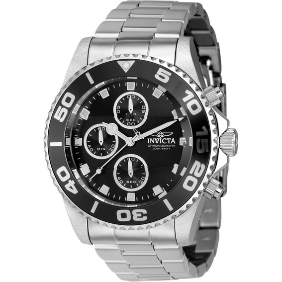 Relógio masculino Invicta Pro Diver cronógrafo com mostrador preto Quartz Diver's 43405 200M
