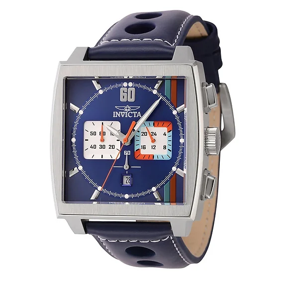 Invicta S1 Rally Chronograph GMT Leather Strap Multicolor Dial Quartz 44299 100M Men's Watch