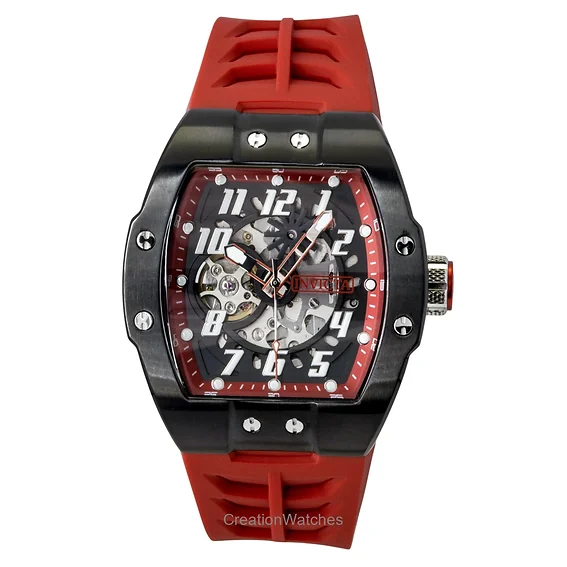 Invicta S1 Rally Silicone Strap Black Skeleton Dial Automatic 44891 Men's Watch