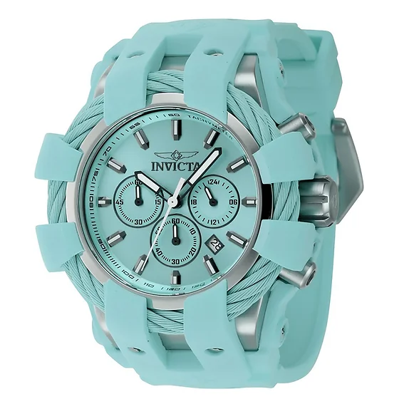 Invicta Bolt Chronograph GMT Silicone Strap Turquoise Dial Quartz 45168 200M Men's Watch