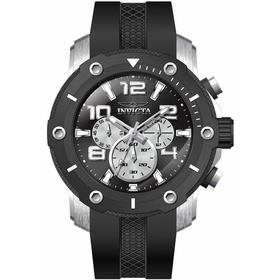 Invicta Pro Diver Chronograph, Silikonarmband, schwarzes Zifferblatt, Quarz 45739, 100 m, Herrenuhr