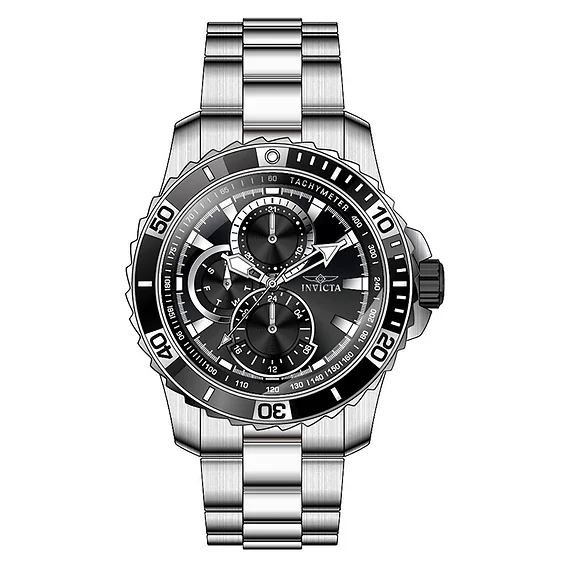 Invicta Pro Diver Scuba GMT Stainless Steel Black Dial Quartz 45745 100M Men's Watch