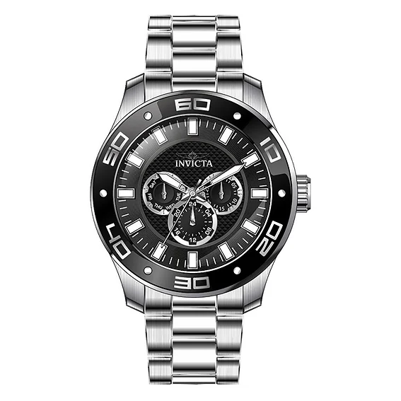 Invicta Pro Diver Scuba GMT Stainless Steel Black Dial Quartz 45756 100M Men's Watch