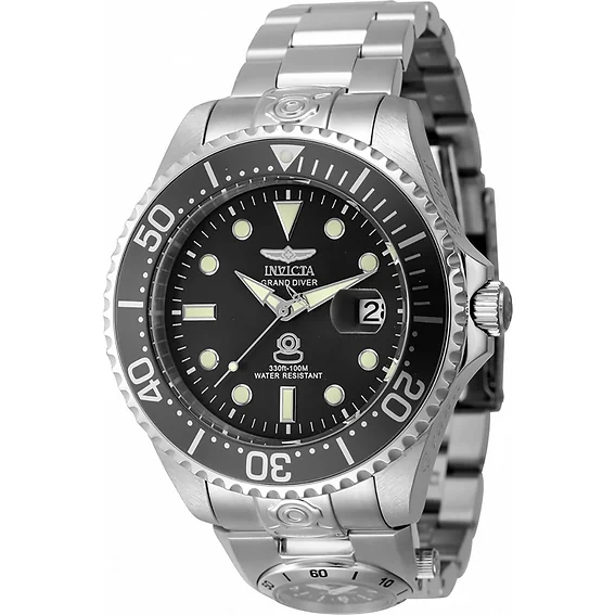 Invicta Pro Diver Dual Time Stainless Steel Black Dial Automatic 45812 100M Men's Watch