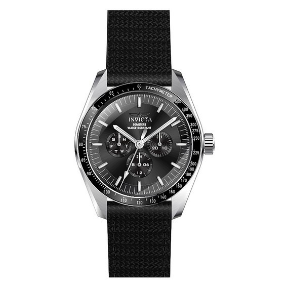 Мужские часы Invicta Specialty GMT с нейлоновым ремешком и черным циферблатом 45970