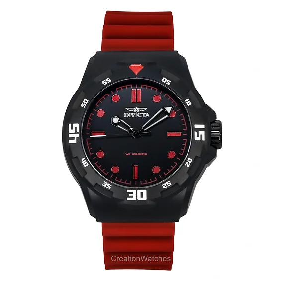 Invicta Coalition Forces Silicon Strap Black Dial Quartz 46393 100M Men's Watch