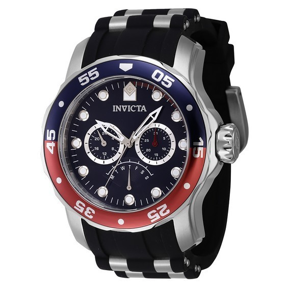 Invicta Pro 潛水員逆行 GMT 百事可樂錶圈藍色錶盤石英 46968 100M 男士手錶