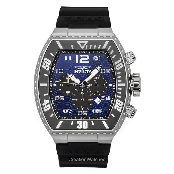 Invicta Pro Diver Zager Chronograph GMT Silicone Strap Blue Dial Quartz 47281 100M Men's Watch