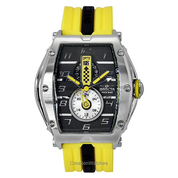 Invicta Racing Silicone Strap Black Dial Quartz 47383 100M Men's Watch