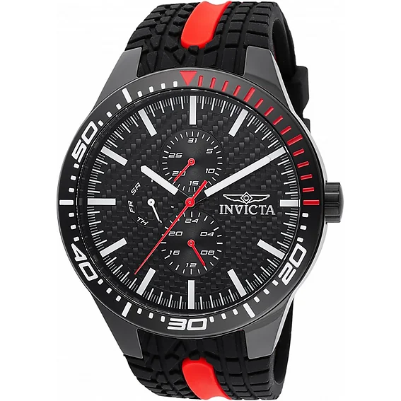 Invicta Racing Silicone Strap Black Dial Quartz 47553 Men's Watch