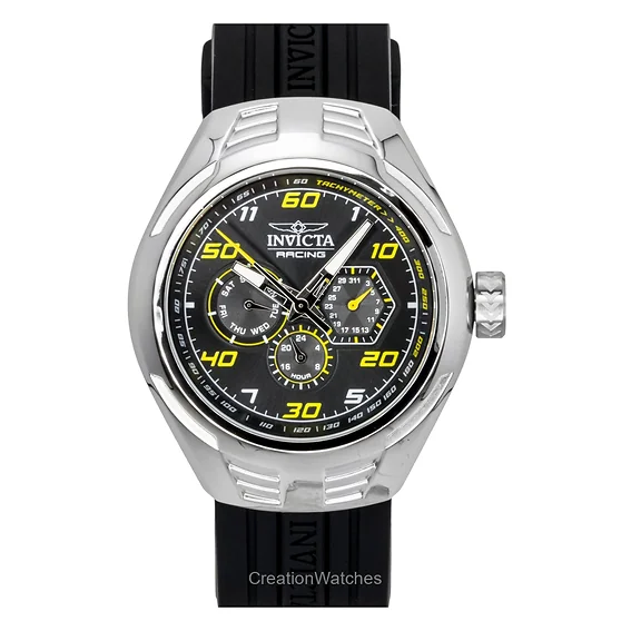 Invicta Racing Silicone Strap Black Dial Quartz 47724 Men's Watch