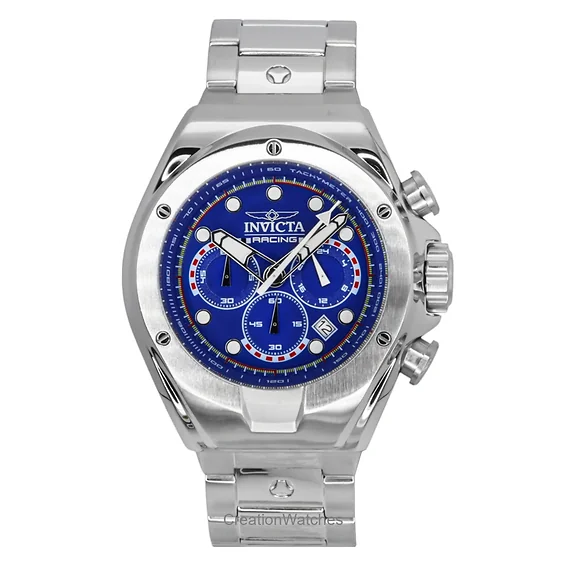 Invicta Racing Chronograph Stainless Steel Blue Dial Quartz 47745 Men's Watch