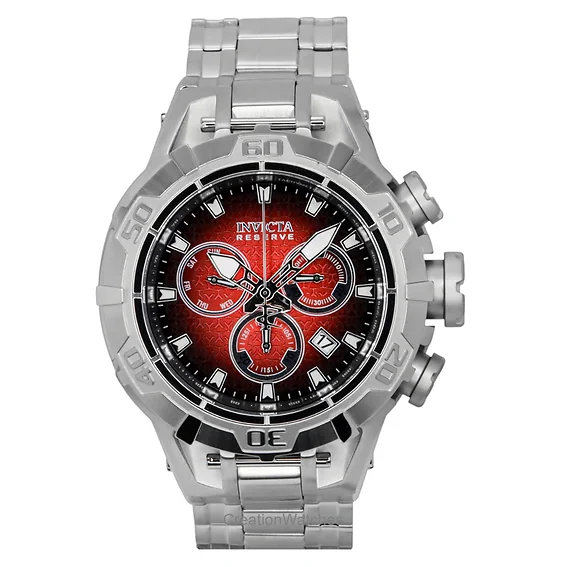 Invicta Reserve Ocean Warrior Chronograph Red and Black Dial Quartz 47849 100M Men's Watch