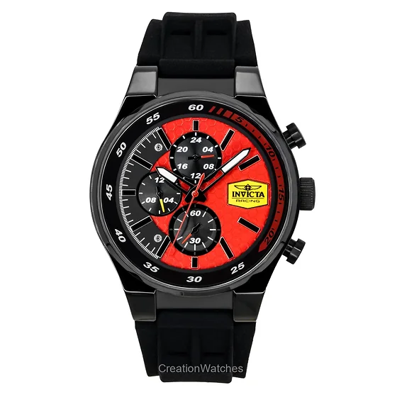 Invicta Racing Chronograph Silicone Strap Red Dial Quartz 48877 Men's Watch