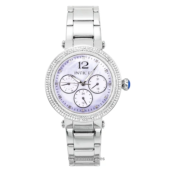 Invicta Bolt Stainless Steel Crystal Light Purple Dial Quartz 49814 100M Women's Watch